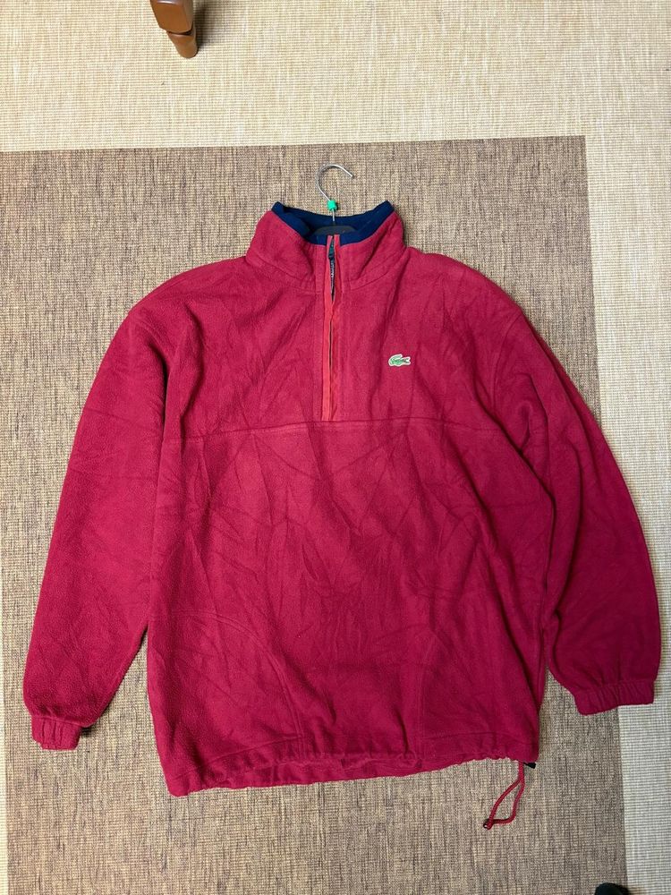 Lacoste Red Fleece Pullover Jacket